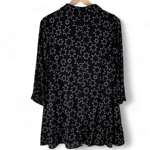 Zara Black Shift Collar Button Mini Dress Size XS Whimsygoth Grunge Twee Witchy - Picture 3 of 9